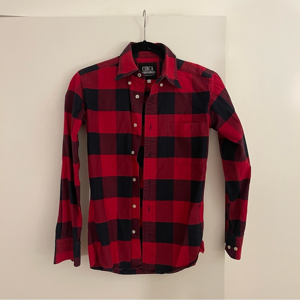Custom flannel print button down shirt